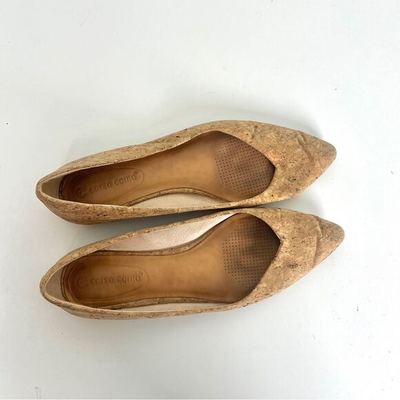 Corso Como Natural Cork Tan ‘Jullia’ Ballet Core Pointed Toe Flats - Picture 4 of 6